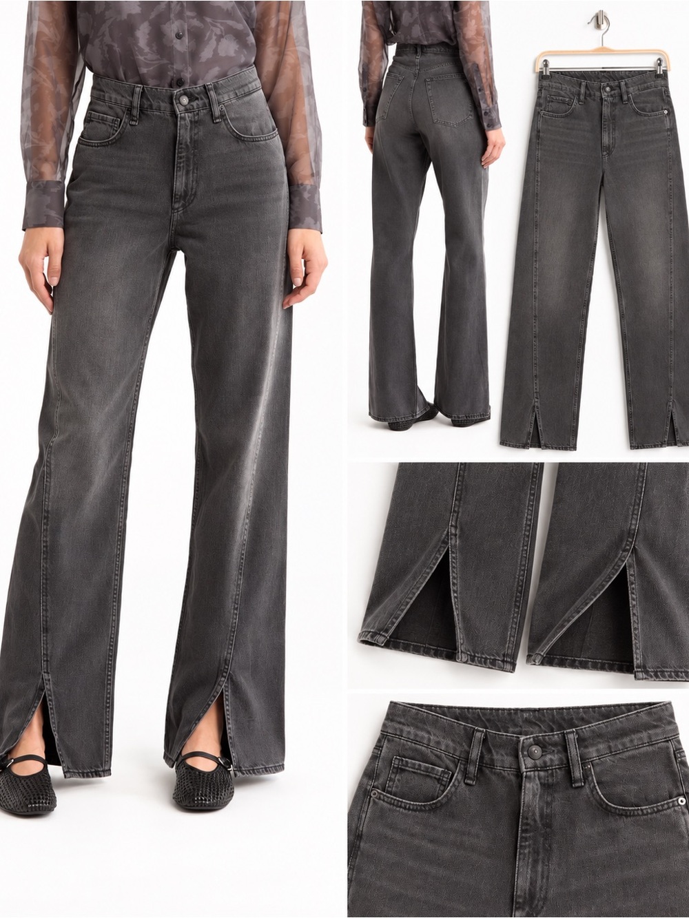 rag & bone Shannon High Waist Split Jeans — Charcoal size 25 NWT - Picture 4 of 9